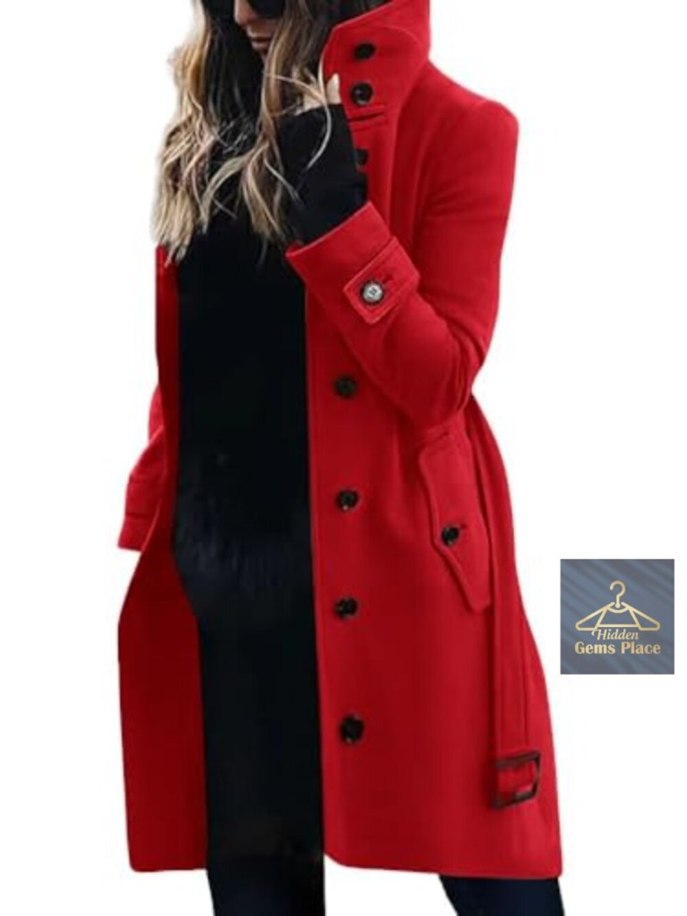 Wool Pea Coat Women's Double Breastfed Midi Long Winter Overcoat